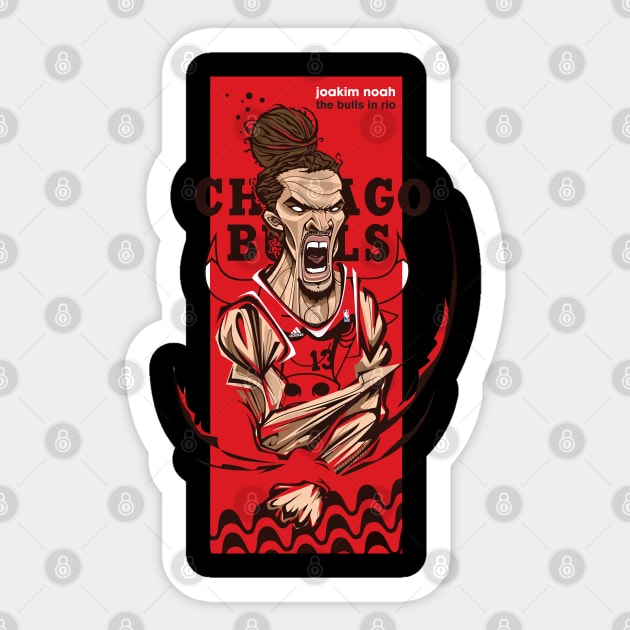 Joakim Noah Sticker by Ken Asahvey